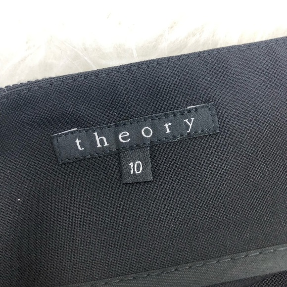 Theory- Black Pencil Skirt bow ribbon belt hem - Picture 9 of 13